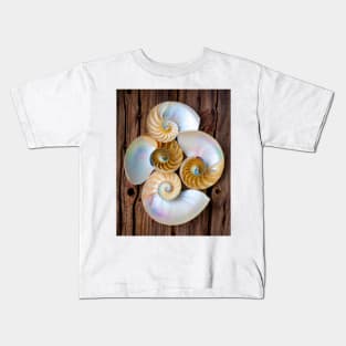 Natures Four Chambered Nautilus Seashells Kids T-Shirt